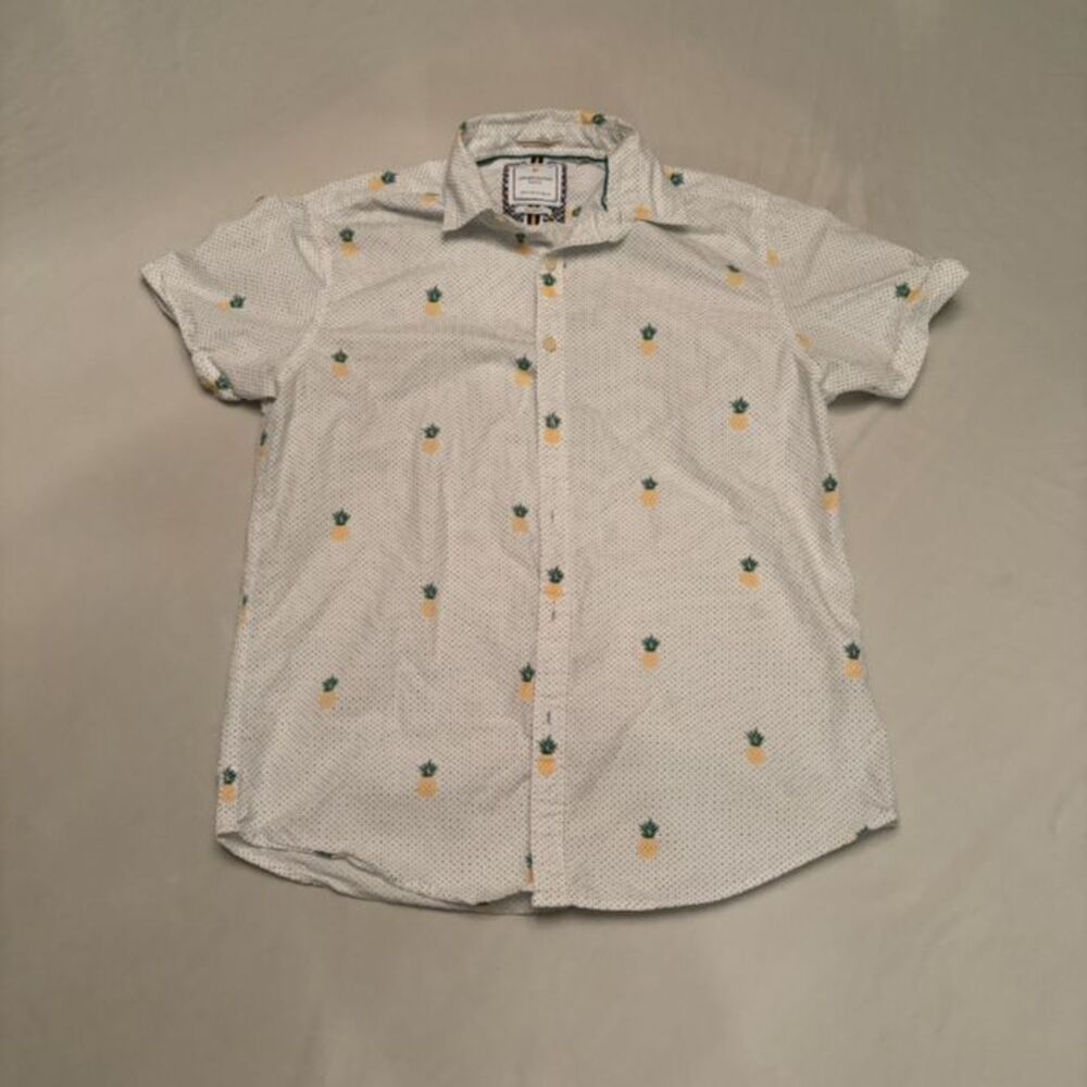 Denim & Flower Tropical Pineapple Button Down Shirt
